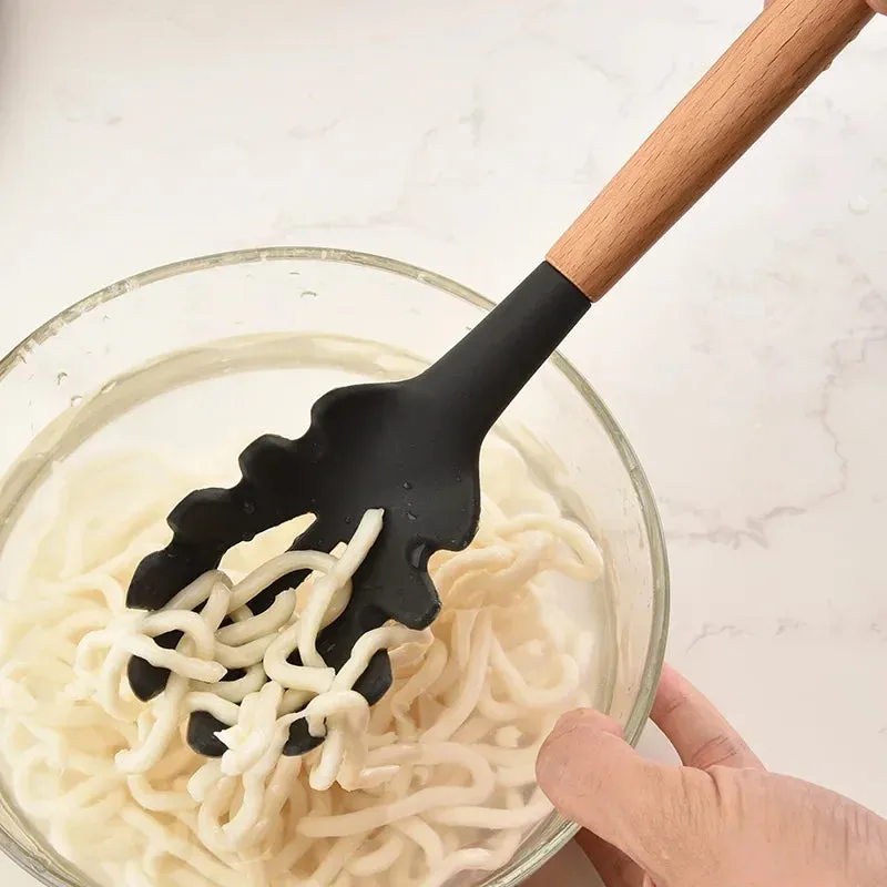12 Piece Non Stick Silicone Utensil Set With Wooden Handles