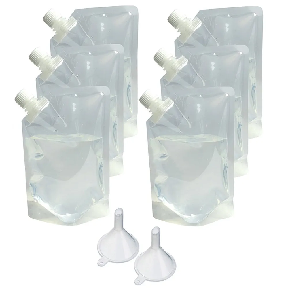 16 Pc Cruise Ship Flask Kit 4oz Funnel Rum Alcohol Liquor Smuggle Booze Wine Bag