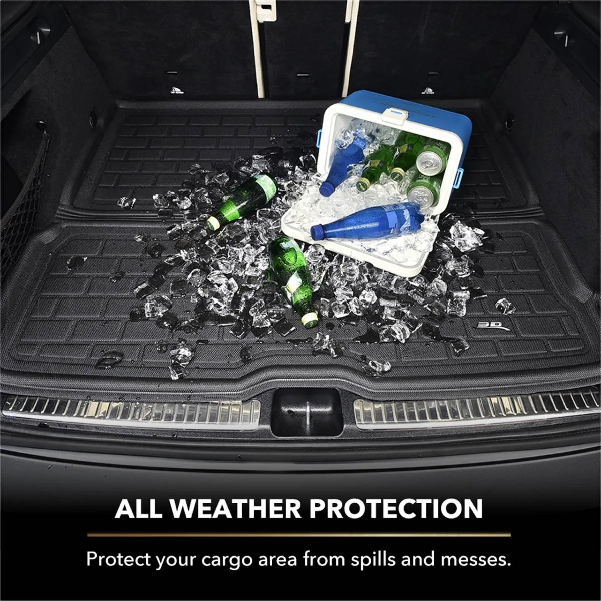 3D MAXpider Cargo Liner Audi A8 / S8 (11-17) Stowable Kagu Black Rubber M1AD0181309