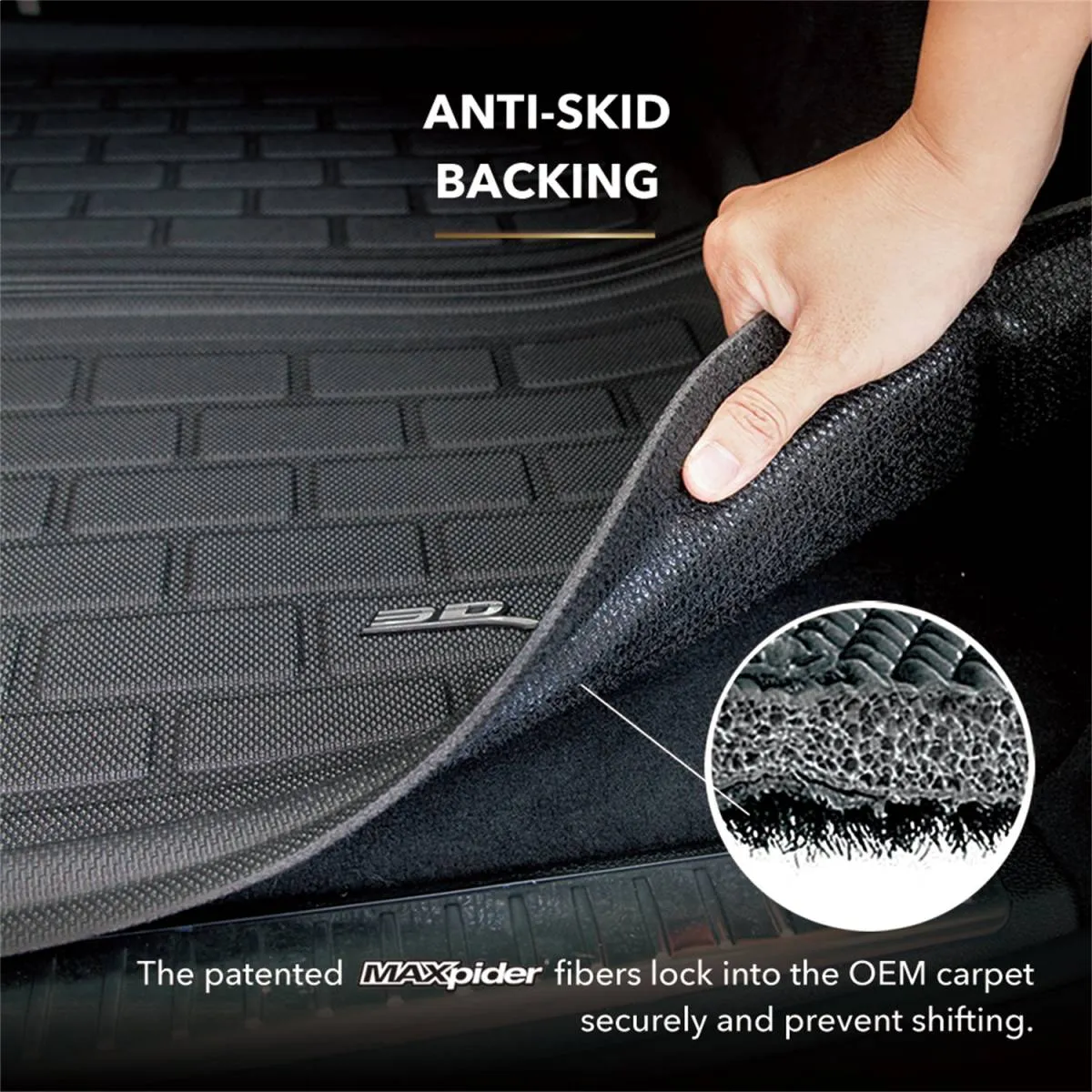 3D MAXpider Cargo Liner Audi A8 / S8 (11-17) Stowable Kagu Black Rubber M1AD0181309