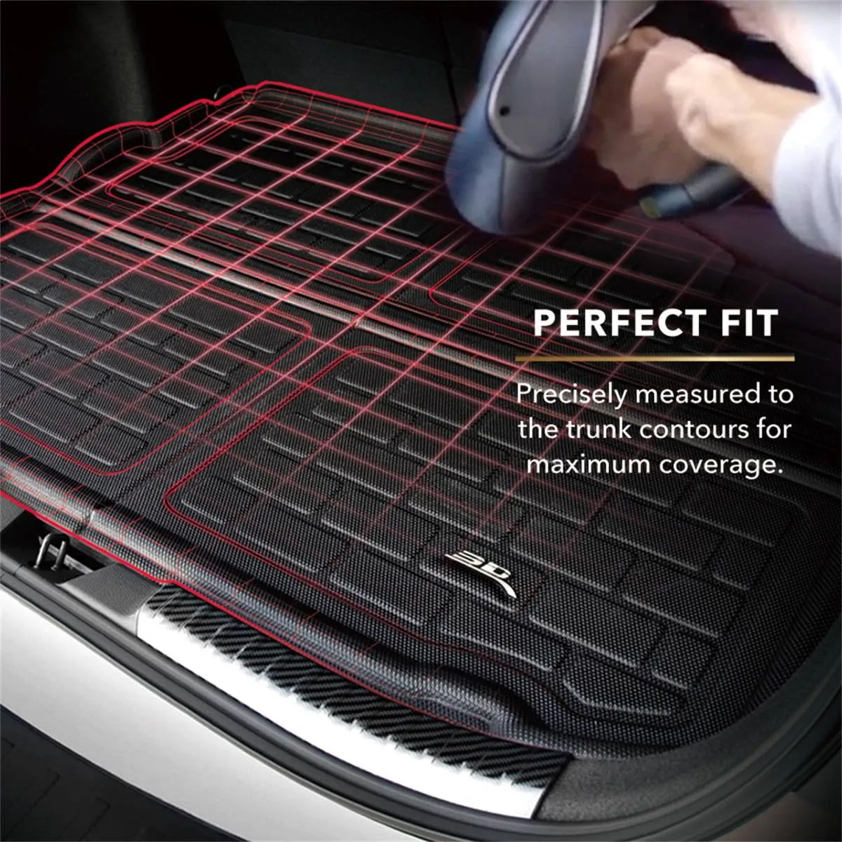 3D MAXpider Cargo Liner Audi A8 / S8 (11-17) Stowable Kagu Black Rubber M1AD0181309