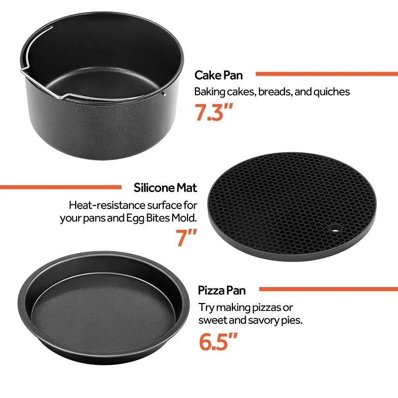 8 Air Fryer Baking Set 6 Pcs Stainless Steel Accessories