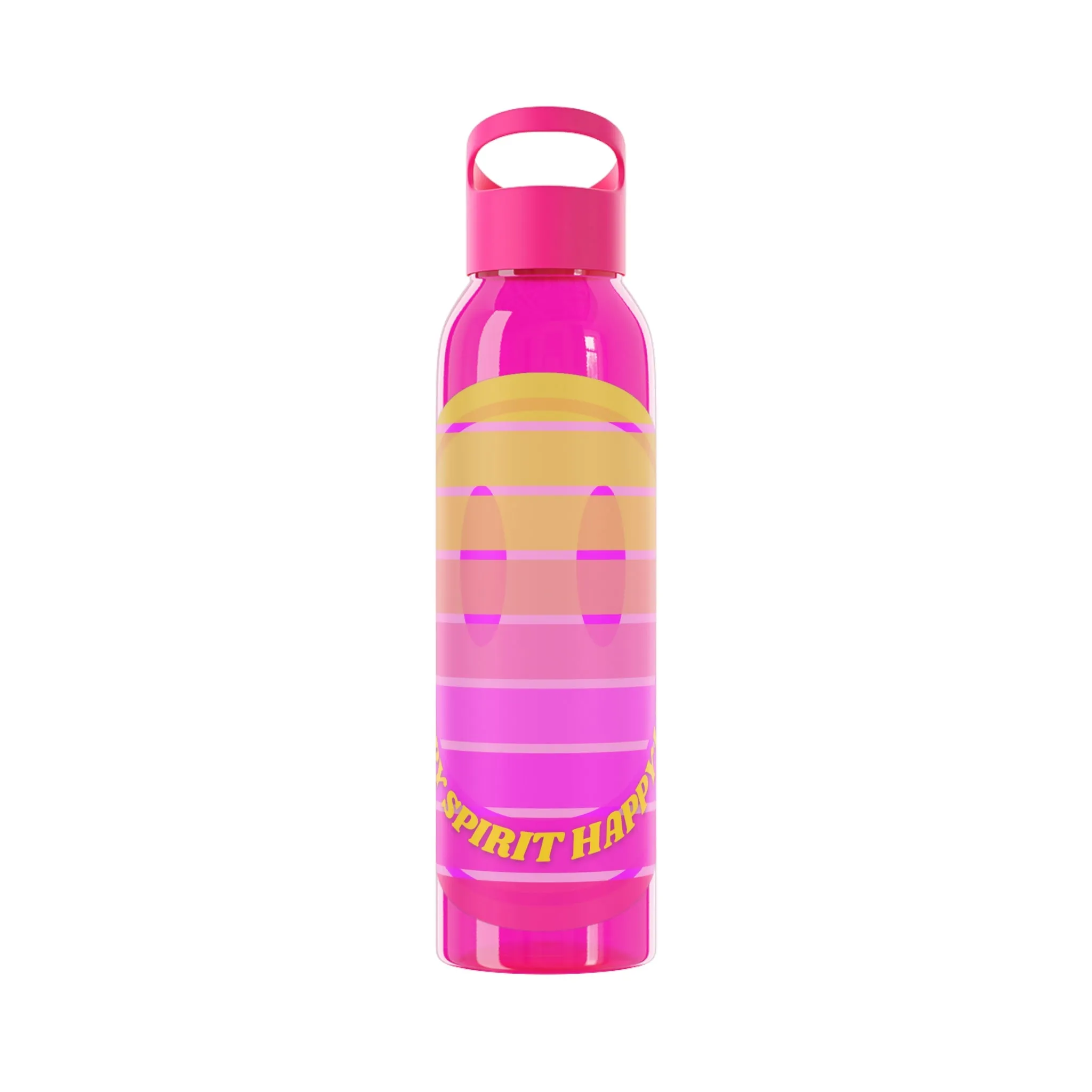 Aesthetic Happy Spirit Happy Life Water Bottle, Aesthetic Pink Bottle, Smile Face, Trendy Tumblr Bottle, Happy Mind Tumbler, BPA Fre