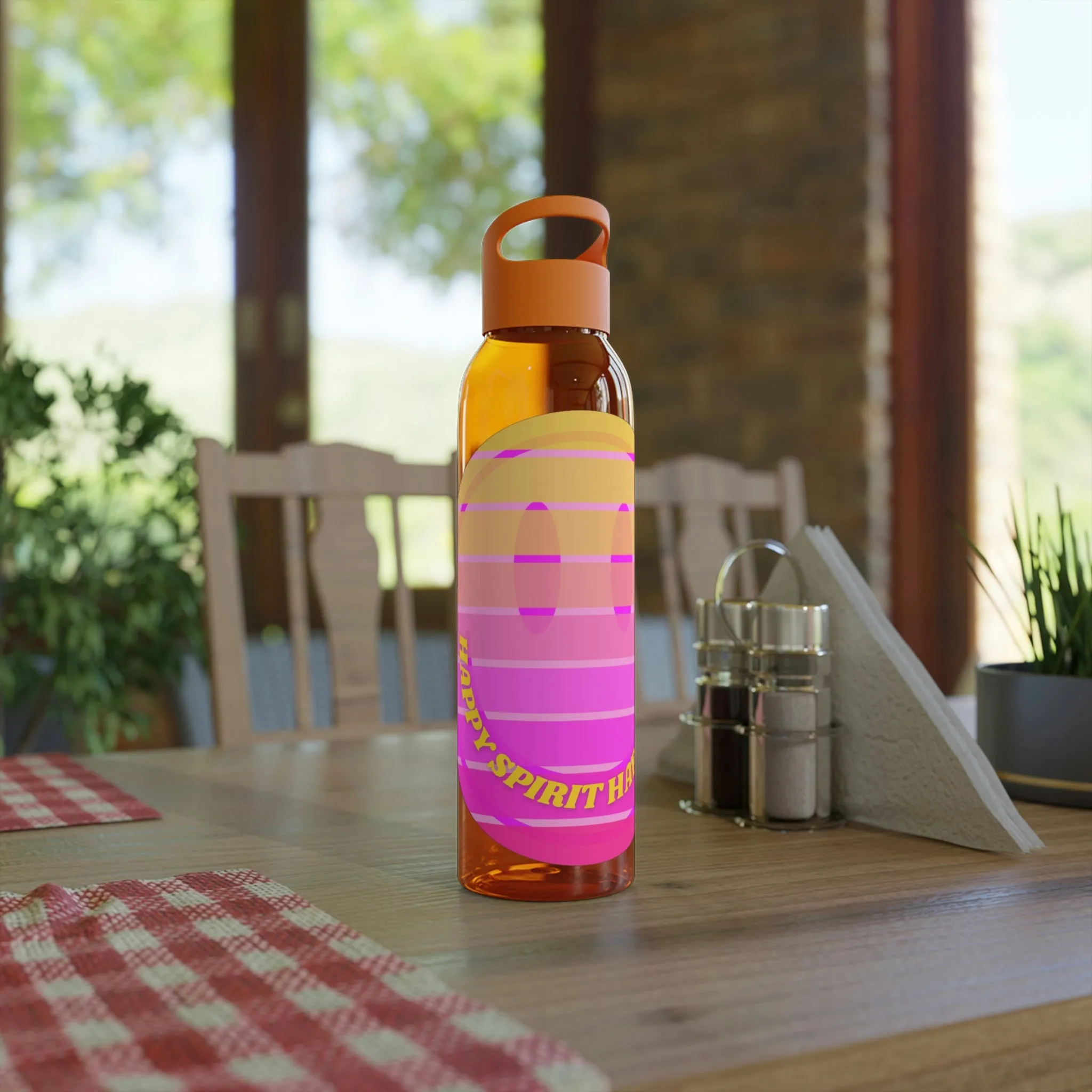 Aesthetic Happy Spirit Happy Life Water Bottle, Aesthetic Pink Bottle, Smile Face, Trendy Tumblr Bottle, Happy Mind Tumbler, BPA Fre