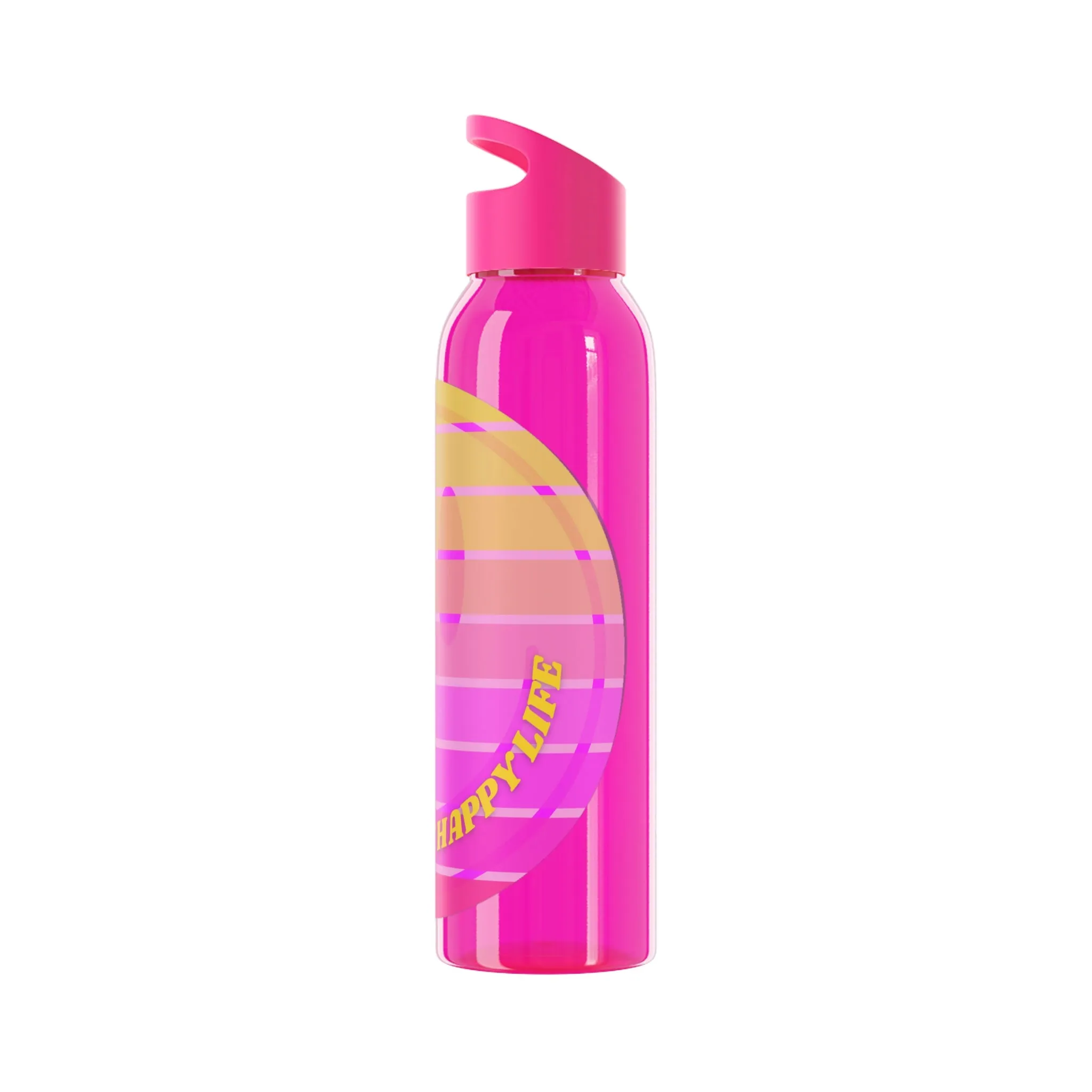 Aesthetic Happy Spirit Happy Life Water Bottle, Aesthetic Pink Bottle, Smile Face, Trendy Tumblr Bottle, Happy Mind Tumbler, BPA Fre