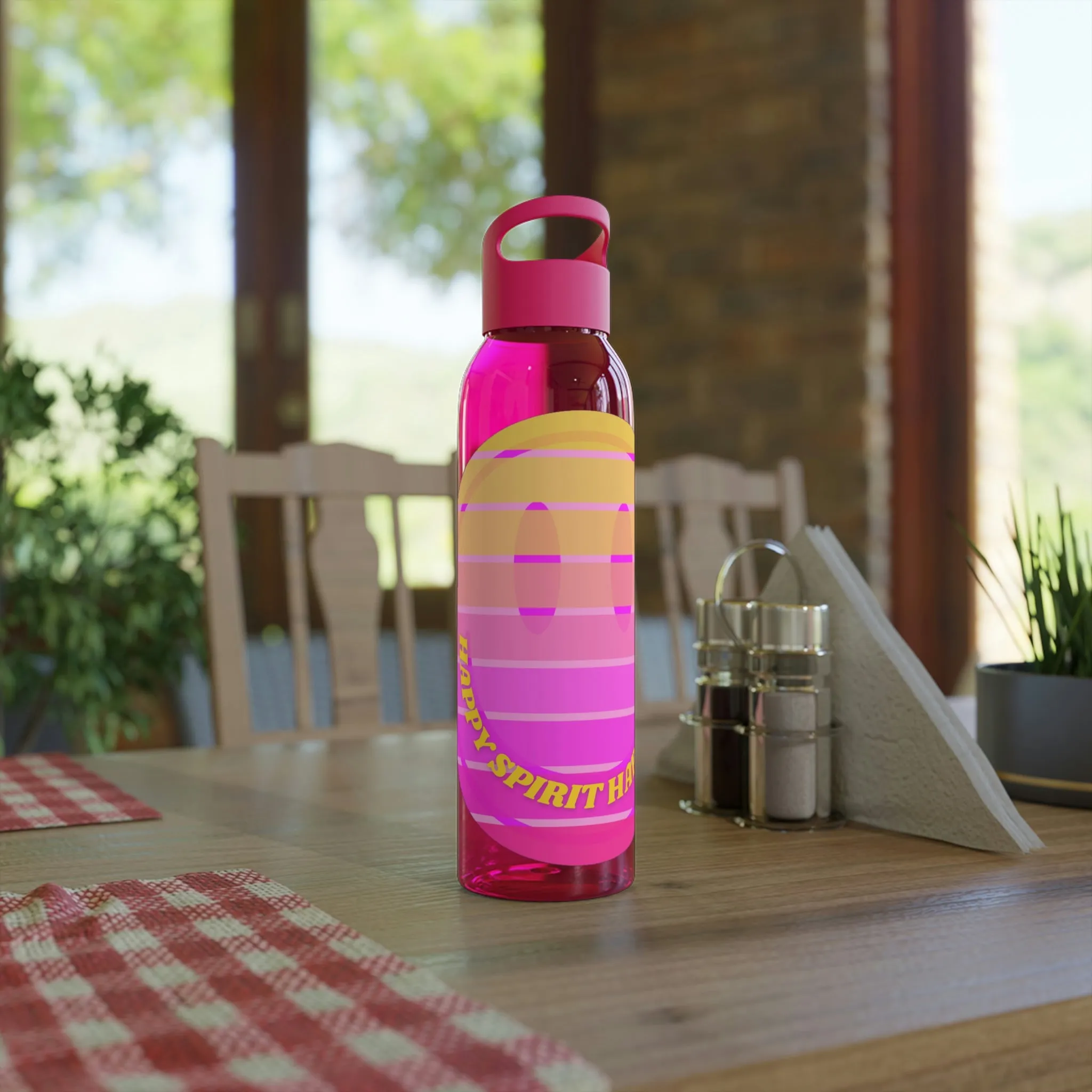 Aesthetic Happy Spirit Happy Life Water Bottle, Aesthetic Pink Bottle, Smile Face, Trendy Tumblr Bottle, Happy Mind Tumbler, BPA Fre