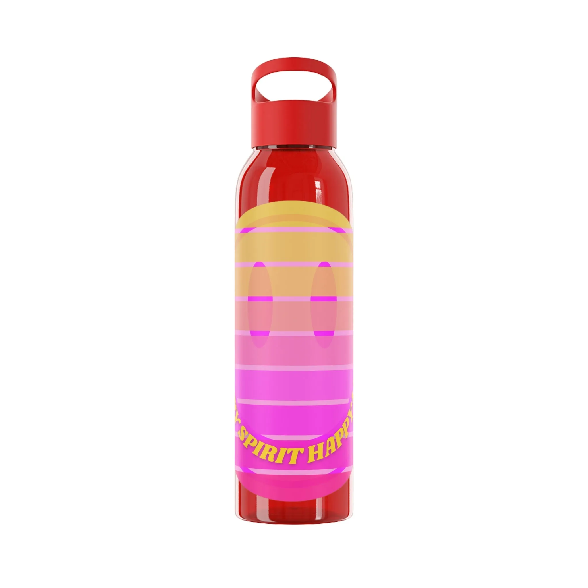 Aesthetic Happy Spirit Happy Life Water Bottle, Aesthetic Pink Bottle, Smile Face, Trendy Tumblr Bottle, Happy Mind Tumbler, BPA Fre
