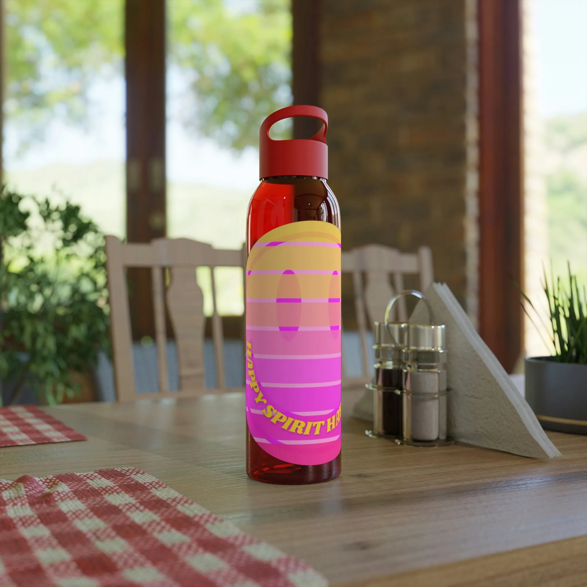 Aesthetic Happy Spirit Happy Life Water Bottle, Aesthetic Pink Bottle, Smile Face, Trendy Tumblr Bottle, Happy Mind Tumbler, BPA Fre