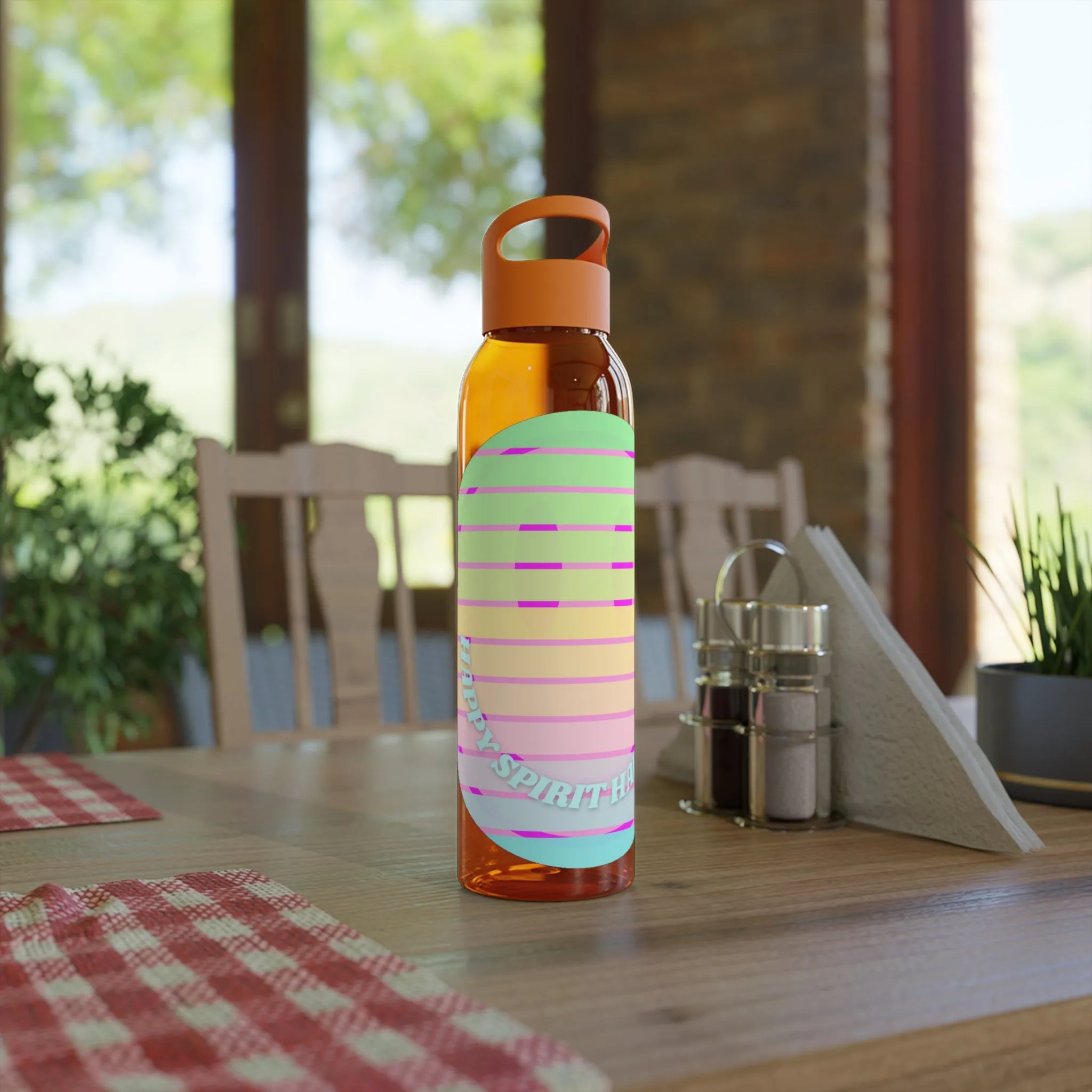 Aesthetic Happy Spirit Happy Life Water Bottle, Aesthetic Pink Bottle, Smile Face, Trendy Tumblr Bottle, Happy Mind Tumbler, BPA Free Bottle