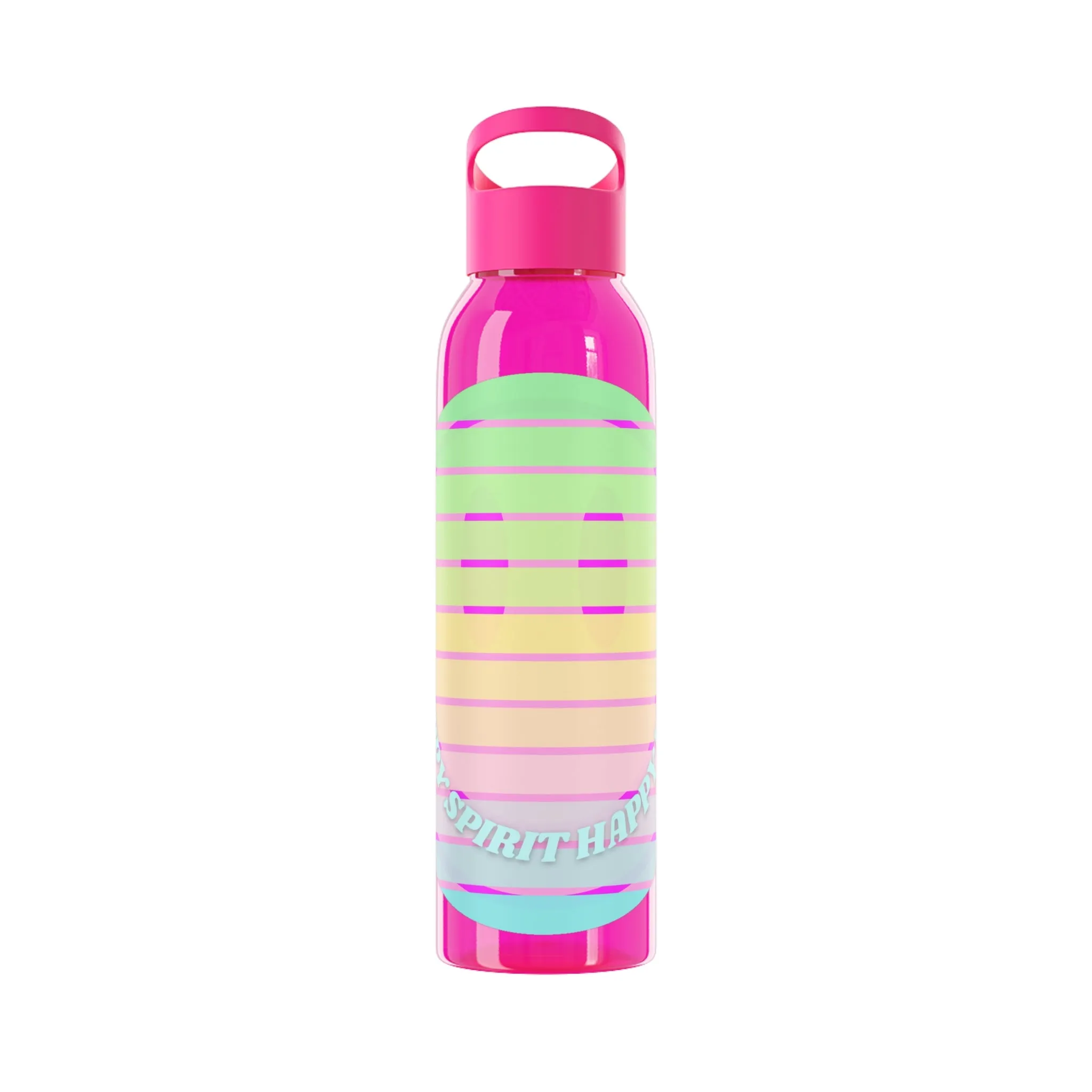 Aesthetic Happy Spirit Happy Life Water Bottle, Aesthetic Pink Bottle, Smile Face, Trendy Tumblr Bottle, Happy Mind Tumbler, BPA Free Bottle