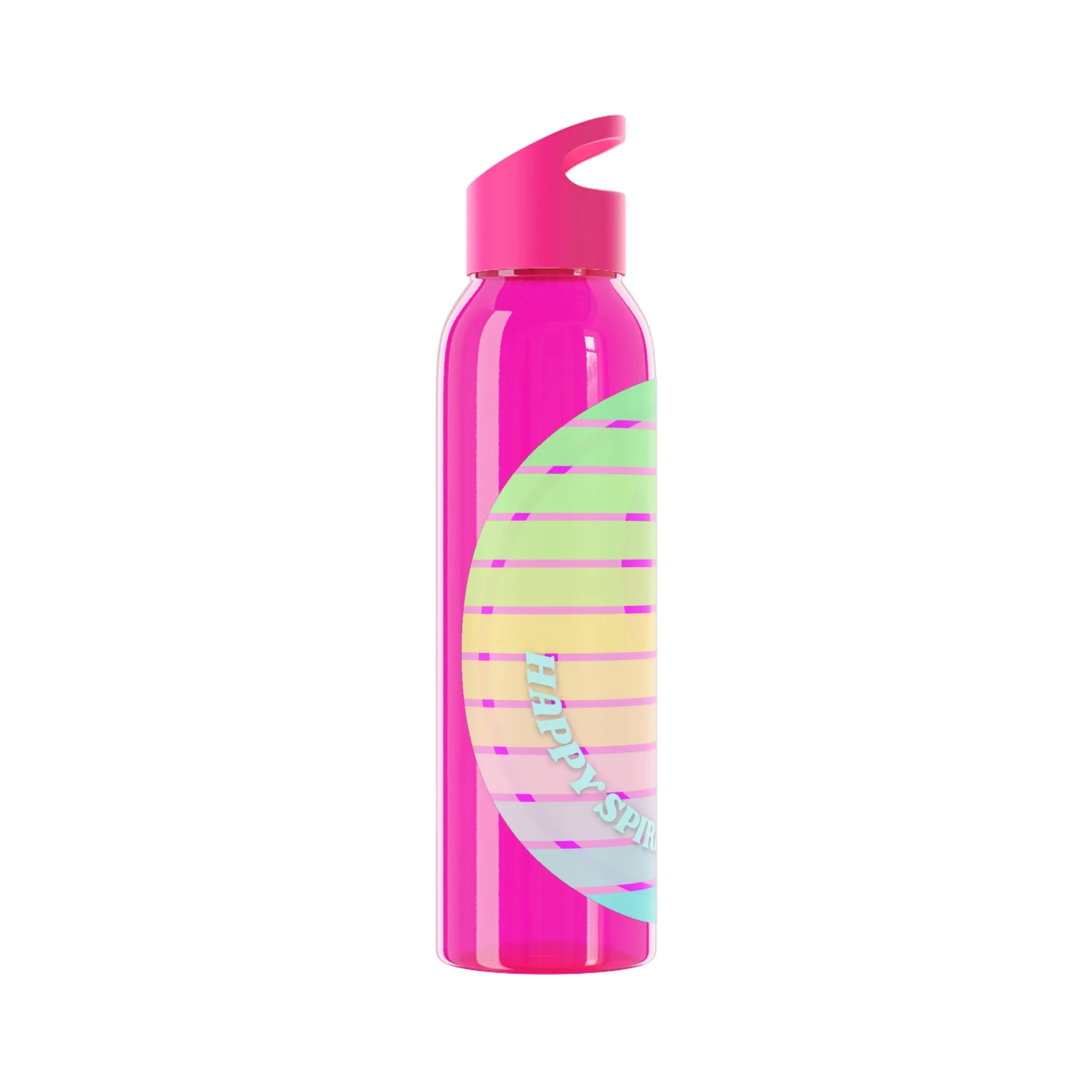 Aesthetic Happy Spirit Happy Life Water Bottle, Aesthetic Pink Bottle, Smile Face, Trendy Tumblr Bottle, Happy Mind Tumbler, BPA Free Bottle