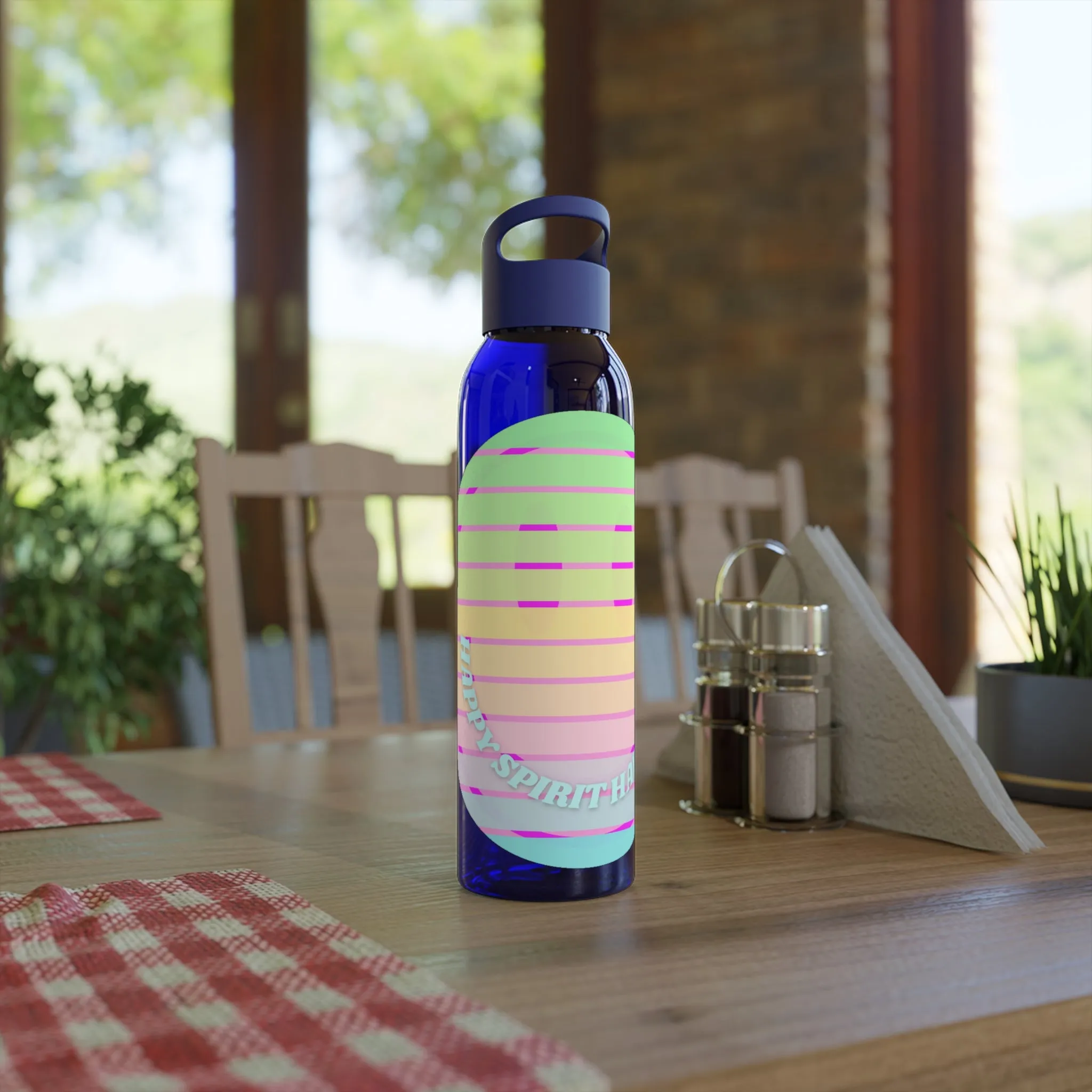 Aesthetic Happy Spirit Happy Life Water Bottle, Aesthetic Pink Bottle, Smile Face, Trendy Tumblr Bottle, Happy Mind Tumbler, BPA Free Bottle