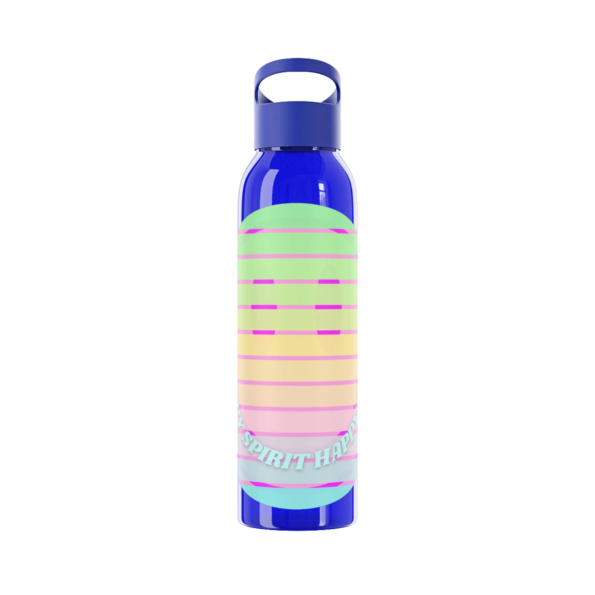 Aesthetic Happy Spirit Happy Life Water Bottle, Aesthetic Pink Bottle, Smile Face, Trendy Tumblr Bottle, Happy Mind Tumbler, BPA Free Bottle
