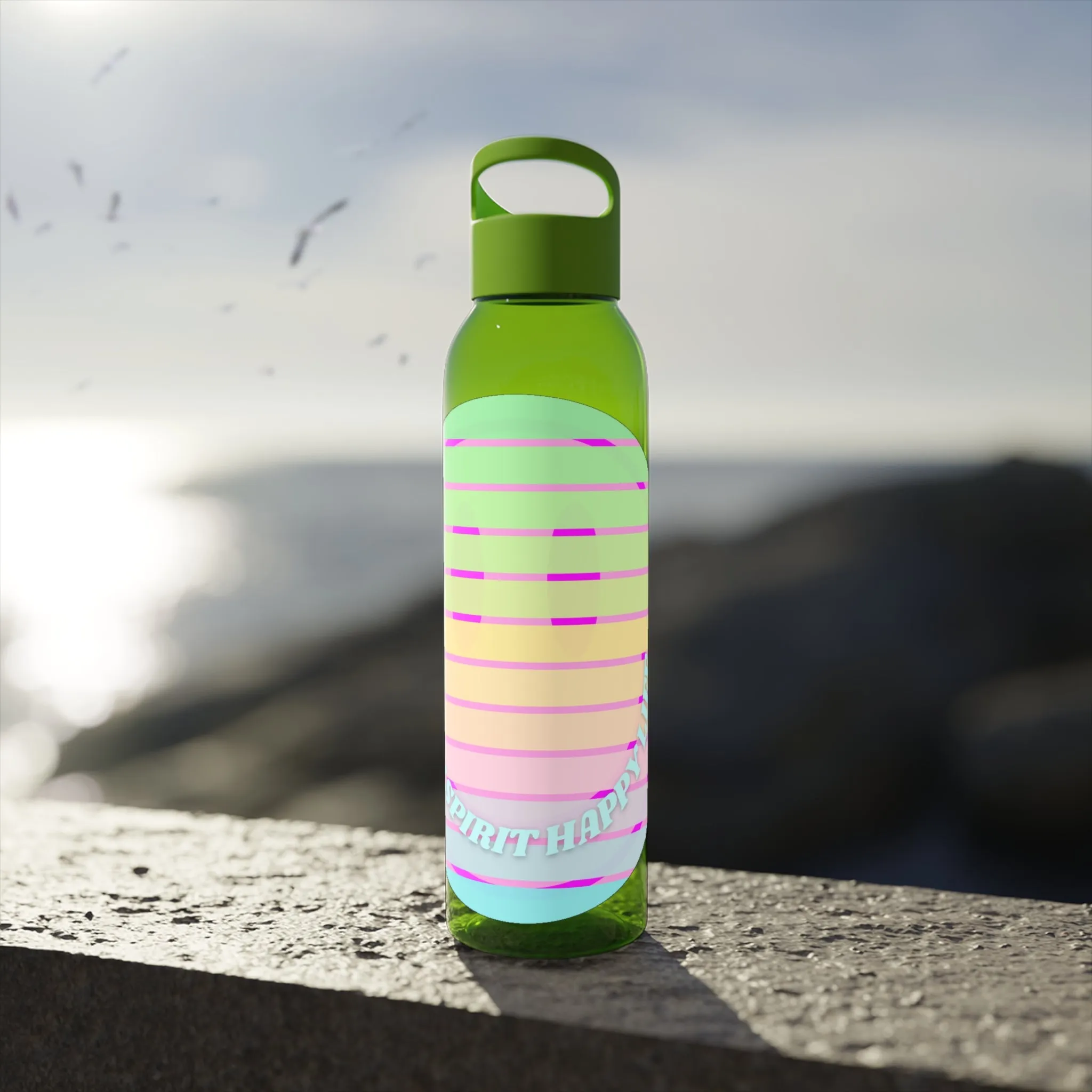 Aesthetic Happy Spirit Happy Life Water Bottle, Aesthetic Pink Bottle, Smile Face, Trendy Tumblr Bottle, Happy Mind Tumbler, BPA Free Bottle