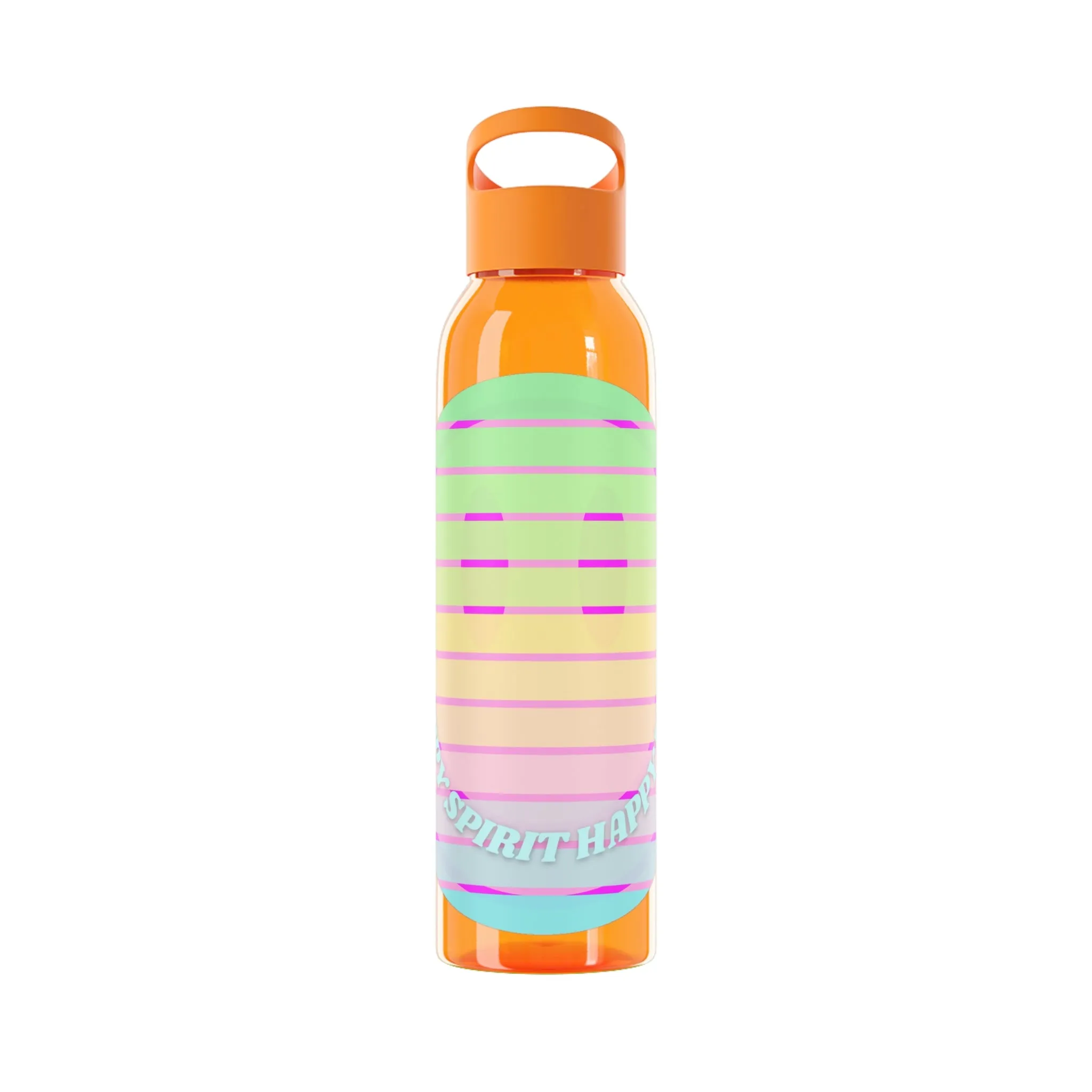 Aesthetic Happy Spirit Happy Life Water Bottle, Aesthetic Pink Bottle, Smile Face, Trendy Tumblr Bottle, Happy Mind Tumbler, BPA Free Bottle
