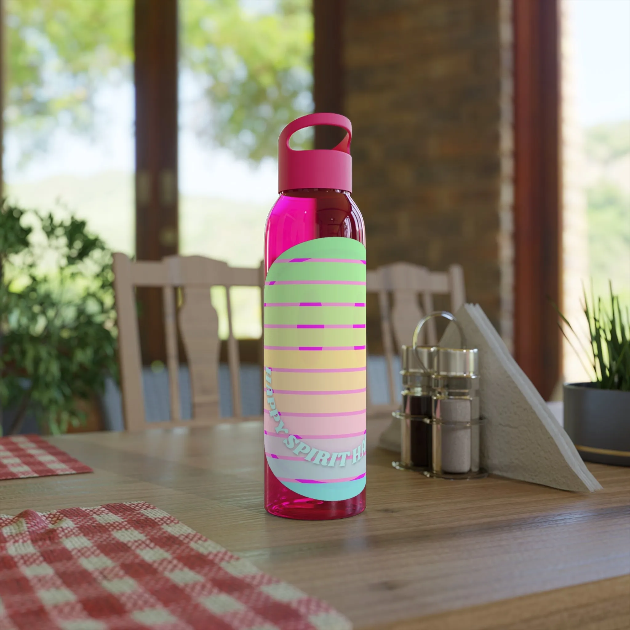 Aesthetic Happy Spirit Happy Life Water Bottle, Aesthetic Pink Bottle, Smile Face, Trendy Tumblr Bottle, Happy Mind Tumbler, BPA Free Bottle