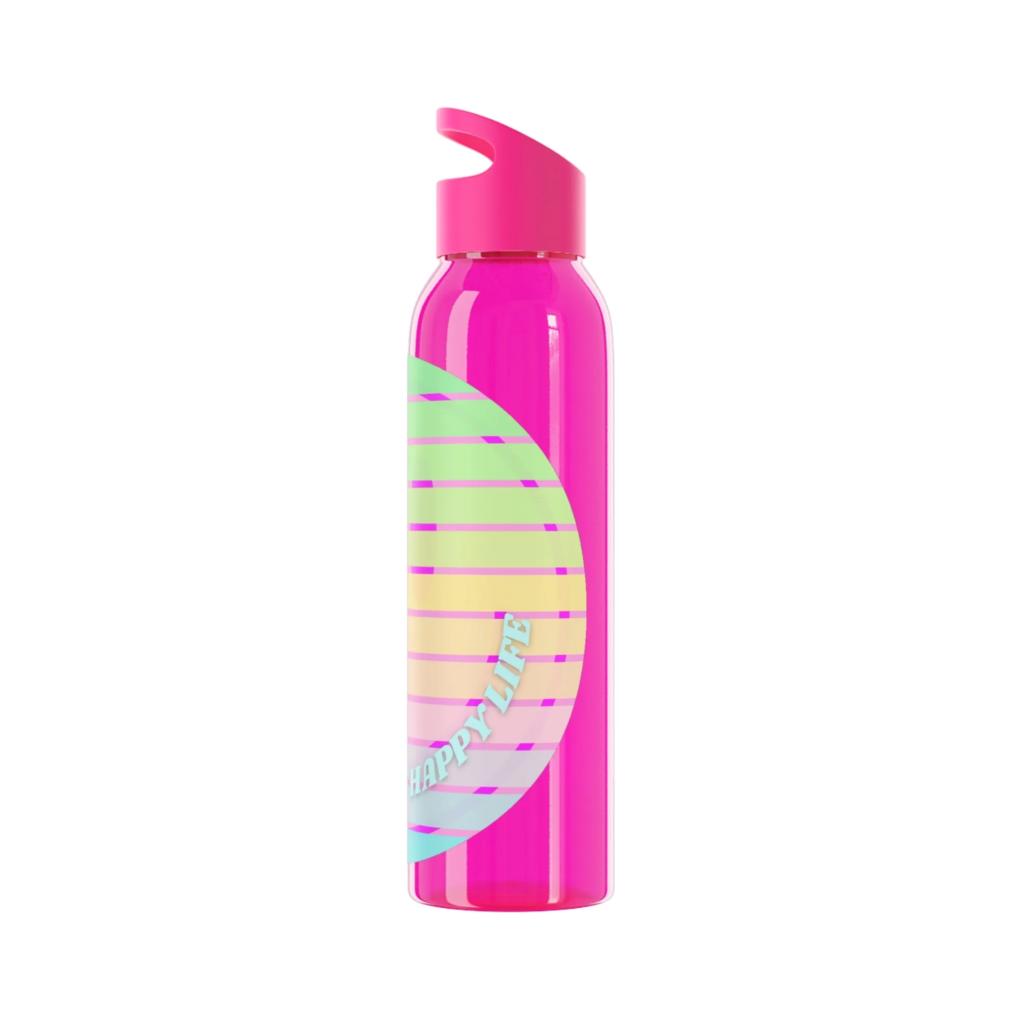 Aesthetic Happy Spirit Happy Life Water Bottle, Aesthetic Pink Bottle, Smile Face, Trendy Tumblr Bottle, Happy Mind Tumbler, BPA Free Bottle