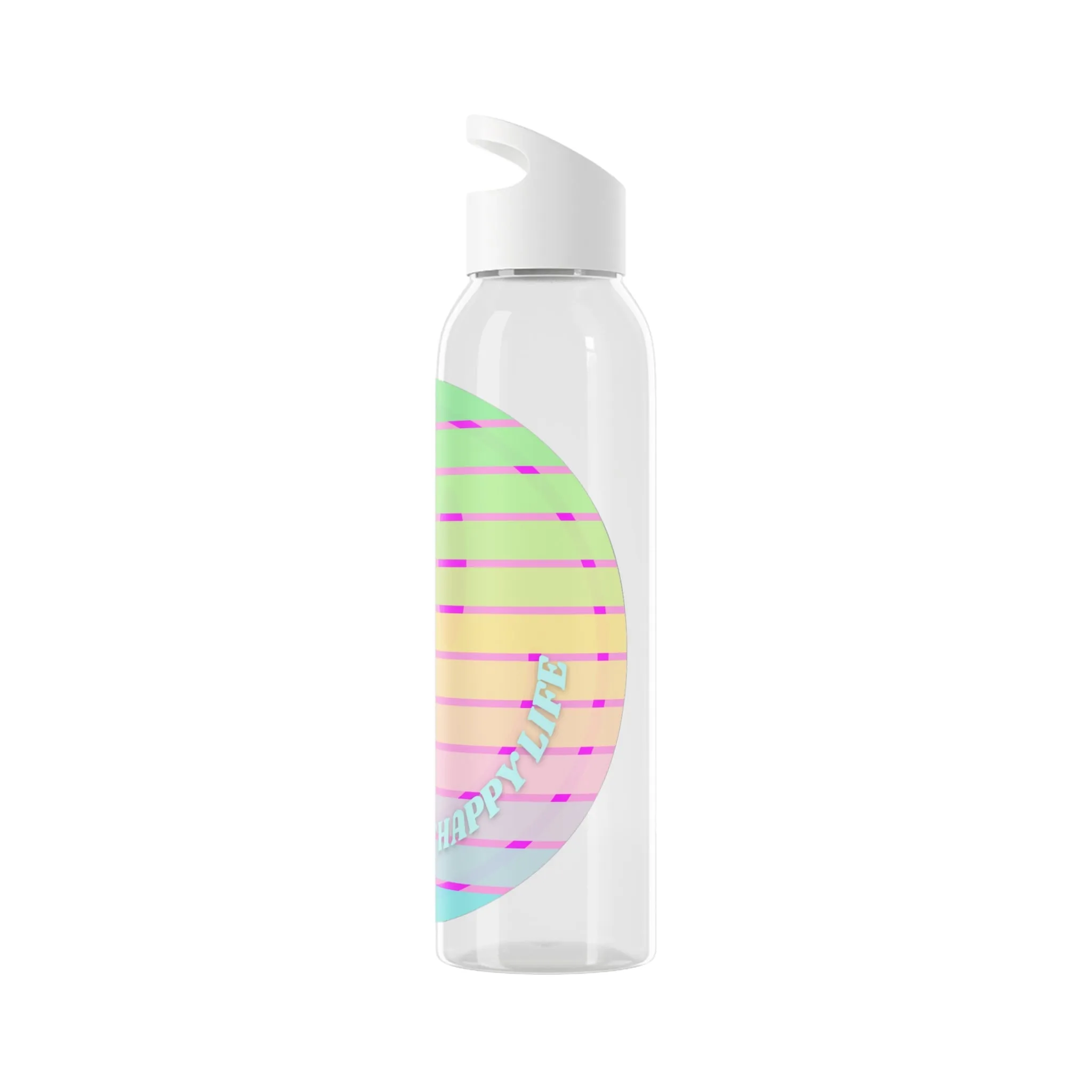 Aesthetic Happy Spirit Happy Life Water Bottle, Aesthetic Pink Bottle, Smile Face, Trendy Tumblr Bottle, Happy Mind Tumbler, BPA Free Bottle