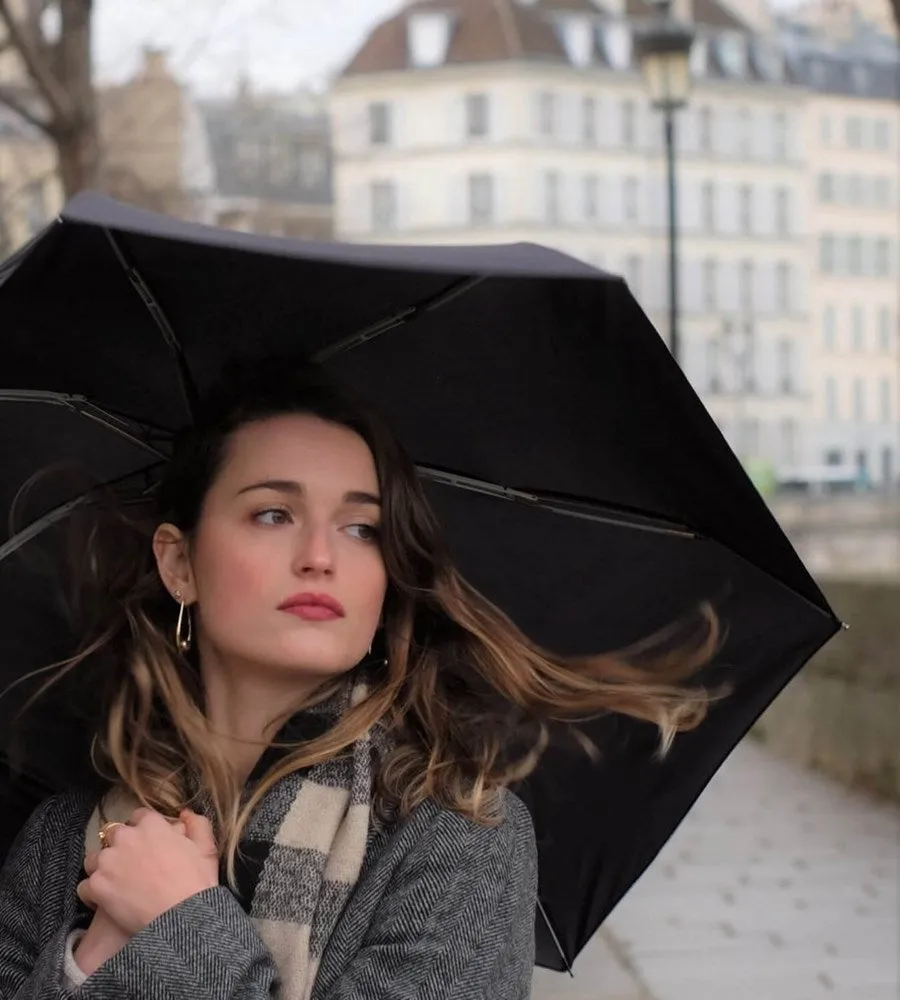 Anatole Micro Collapsible Umbrella - Black Jane