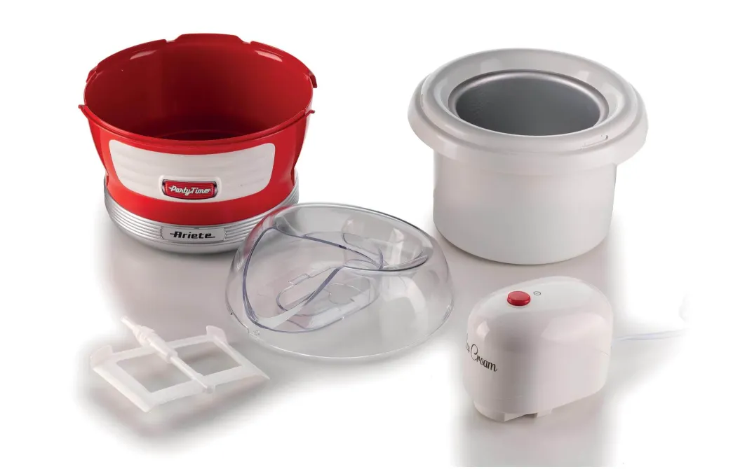 Ariete Party Time Ice Cream Maker 1.5L (Red) | 30-Min Fast Freezing | Sorbet, Frozen Yogurt & Ice Cream | 12W Motor | 2-Year Warranty