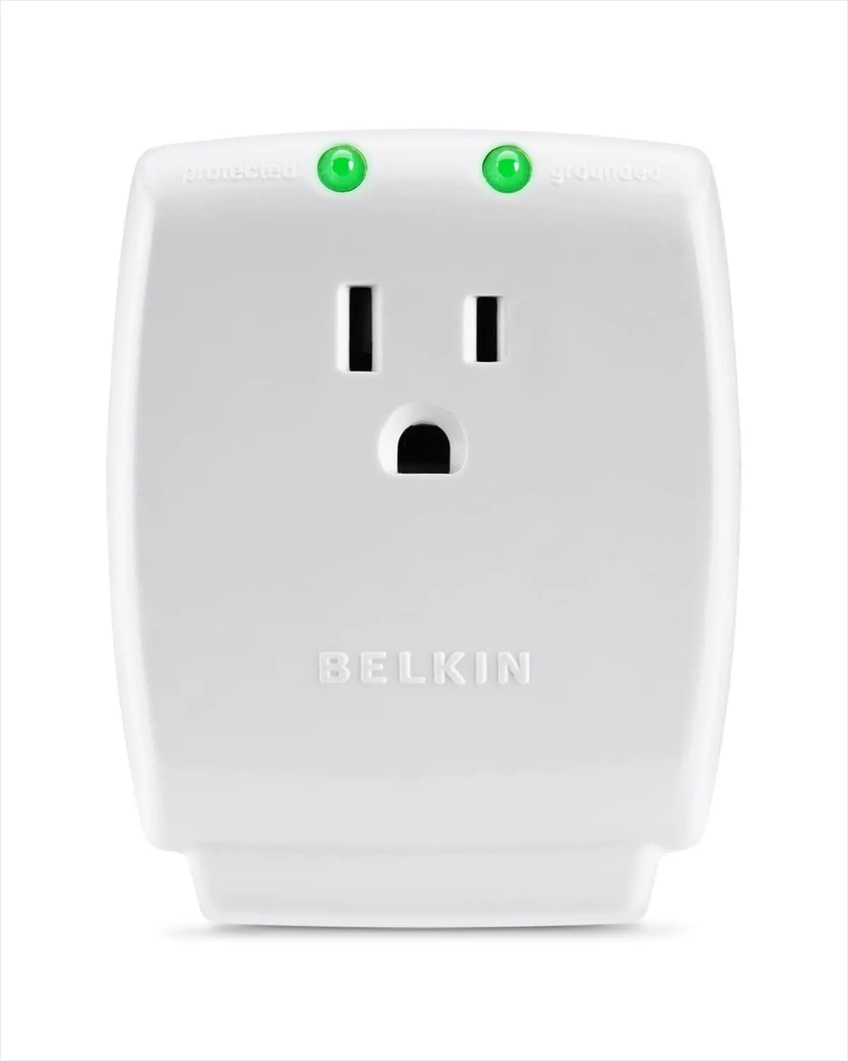 Belkin 1-Outlet Surgecube Portable Wall Tap with Ground & Protected Light Indicators - for Home, Office, Travel