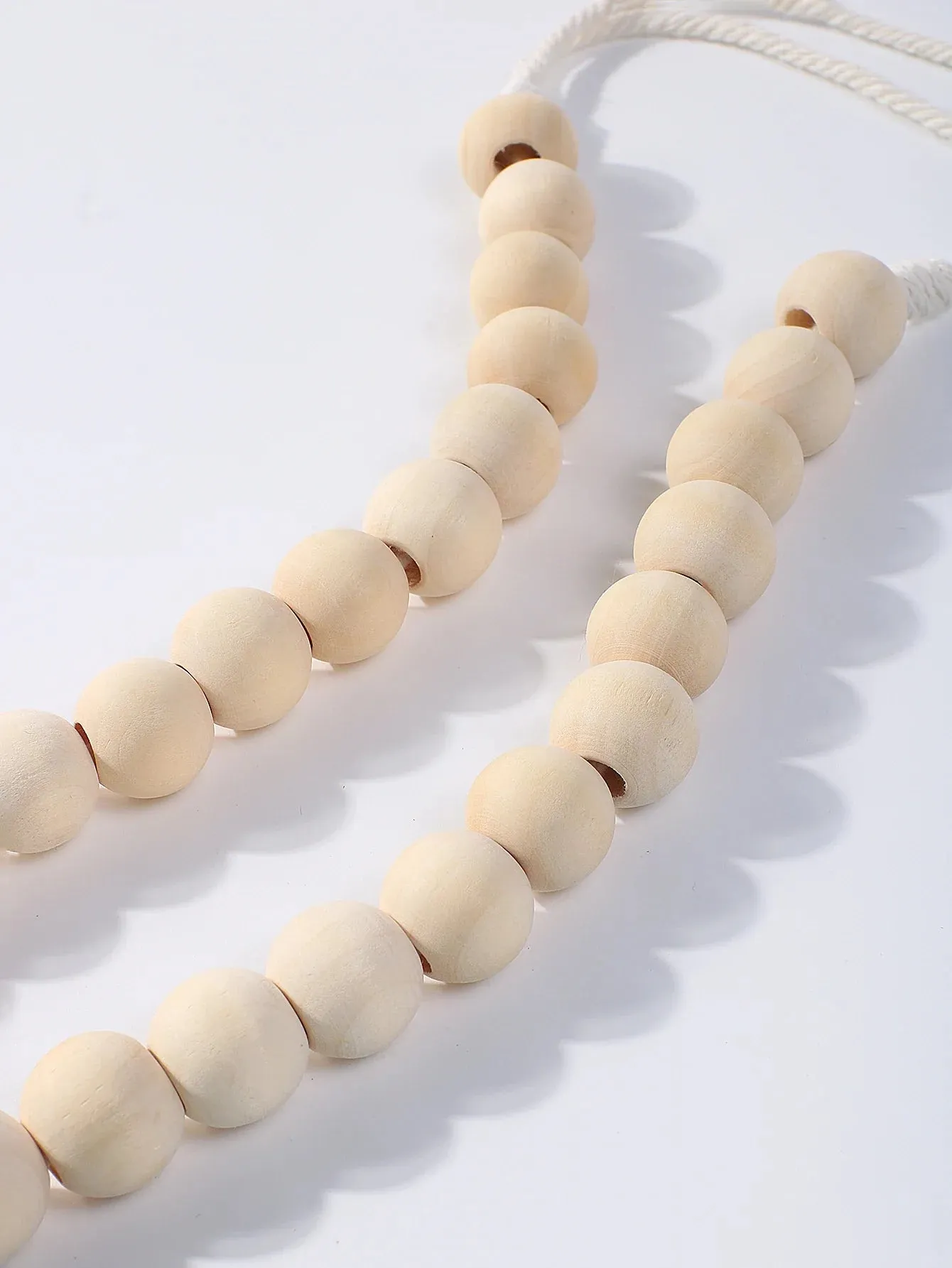 Boho Macrame Curtain Tiebacks with Wooden Beads