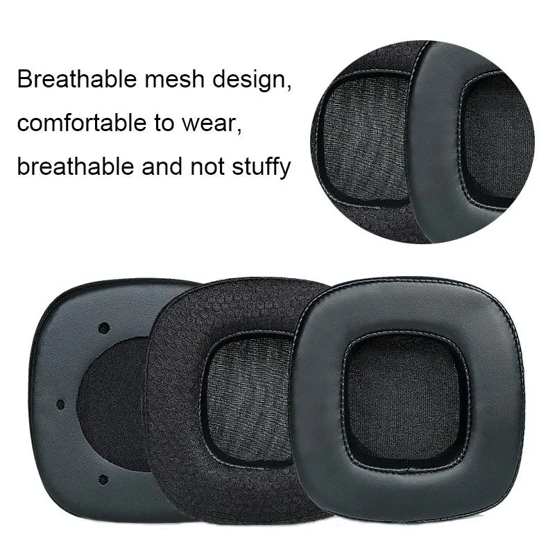 Breathable Sponge Headphone Covers - Pink Leather 1 Pair