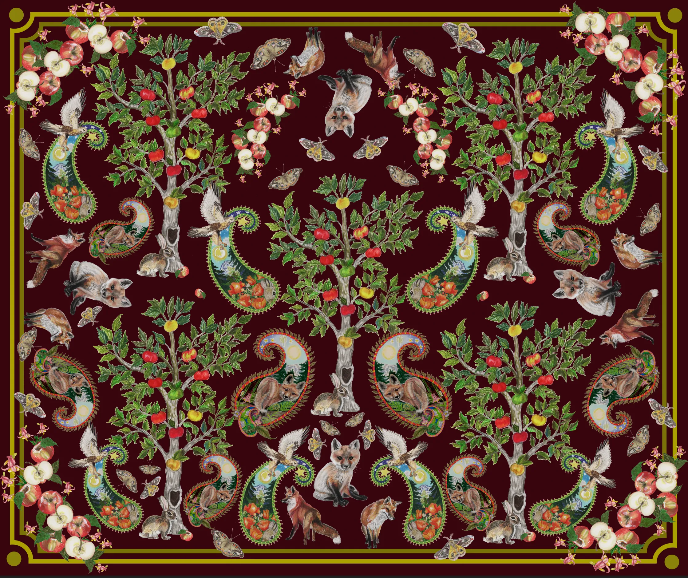 Chocolate Little Foxes Sherpa blanket