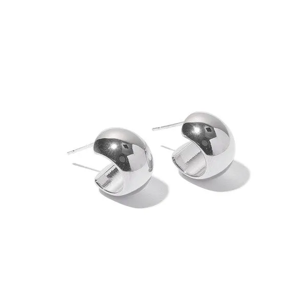 Classic Dome Circle Earrings