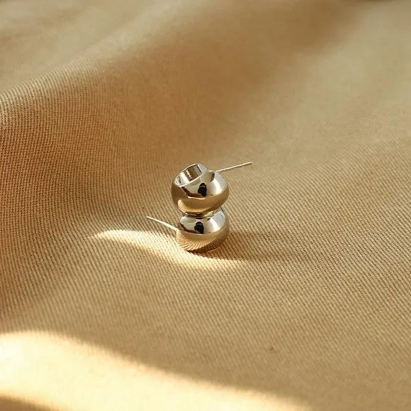 Classic Dome Circle Earrings