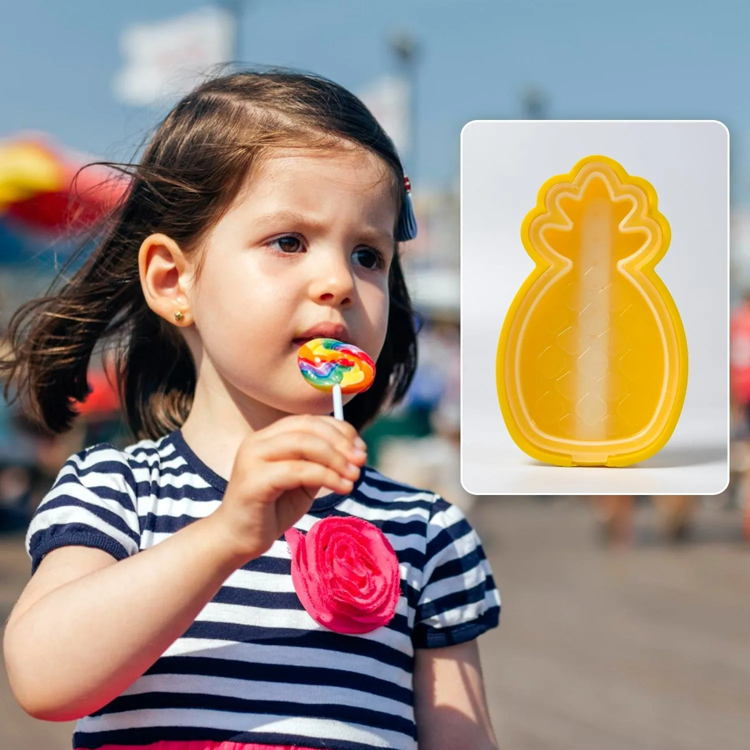Durable Pineapple Shape Ice Candy Cream Mould Silicone Popsicle Mold Ice Pop DIY Kitchen Tool Ice Molds