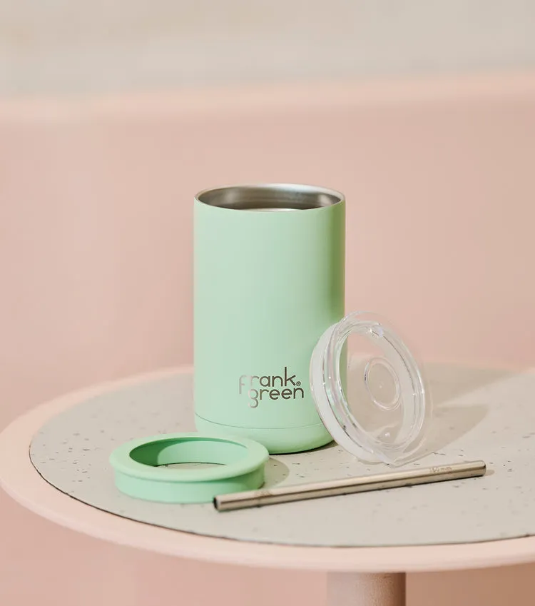 Frank Green Iced Coffee Cup with Straw Mint Gelato