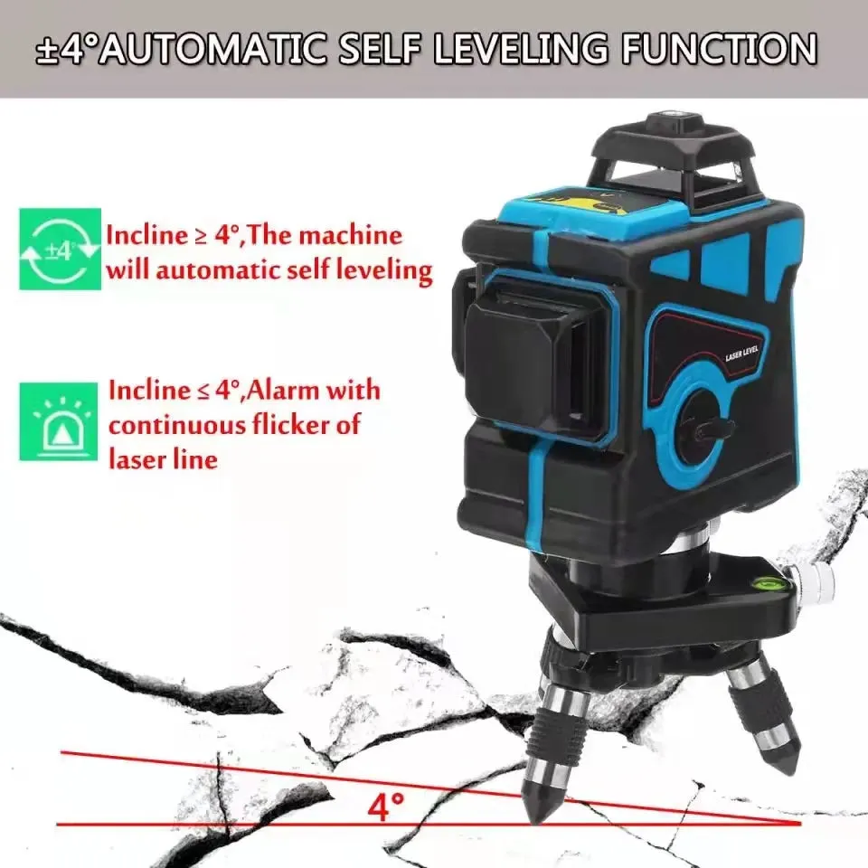 Hot Infrared Level Laser Level 12 Lines 3D Self-Leveling 360 Horizontal And Vertical Cross Super Powerful Green Laser Beam Line