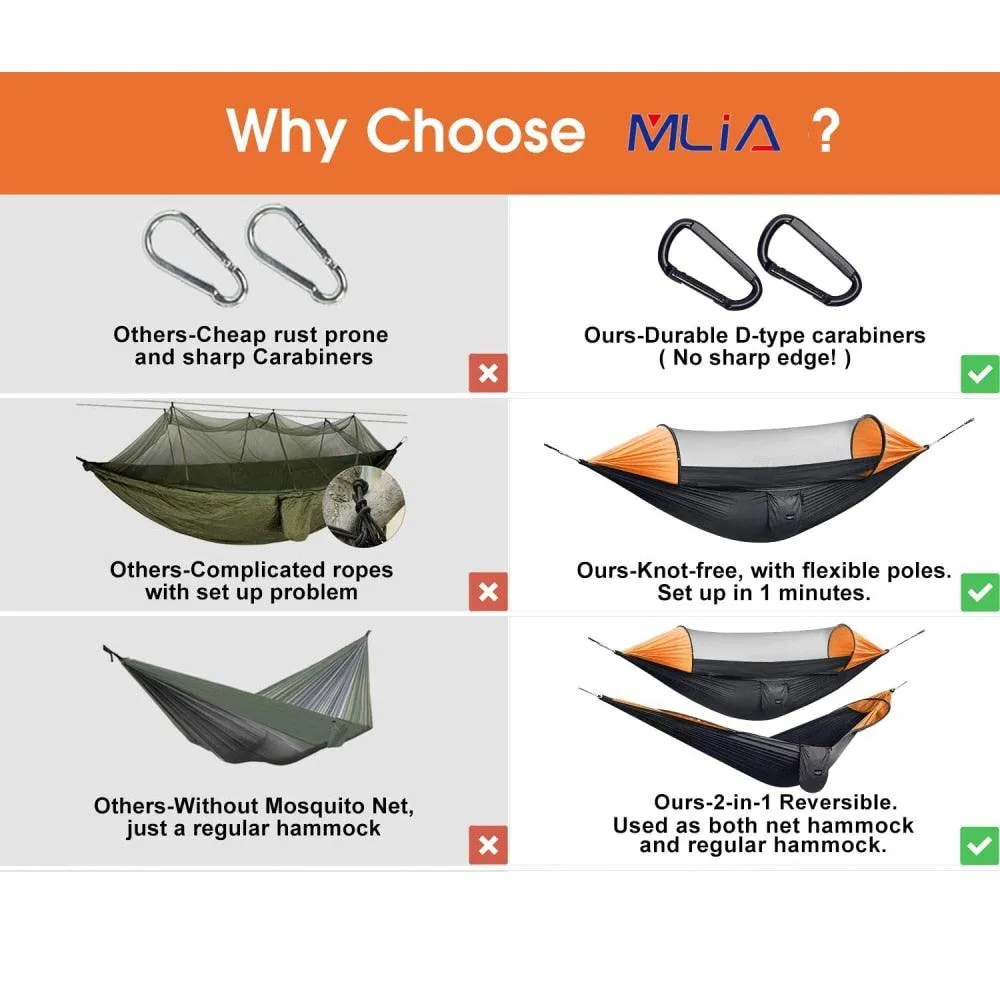 Large Hammock with Mosquito Net