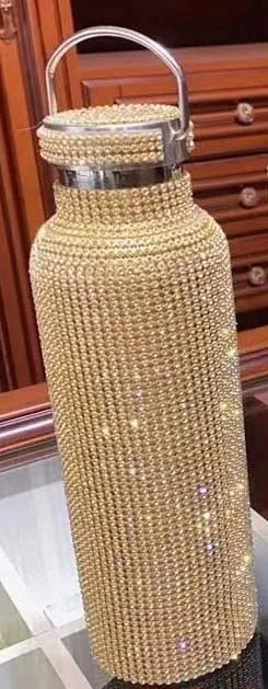 New Diamond Thermos Bottle 304 Stainless Steel Water Bottle for Girls Thermos Cup Tea Coffee Mug for Adult Keep Warm and Cold