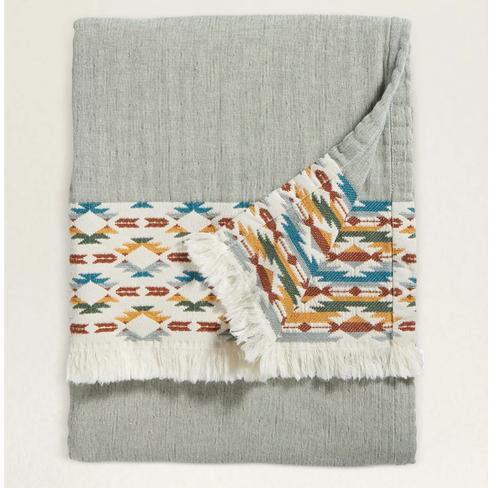 Organic Cotton Fringed Throw