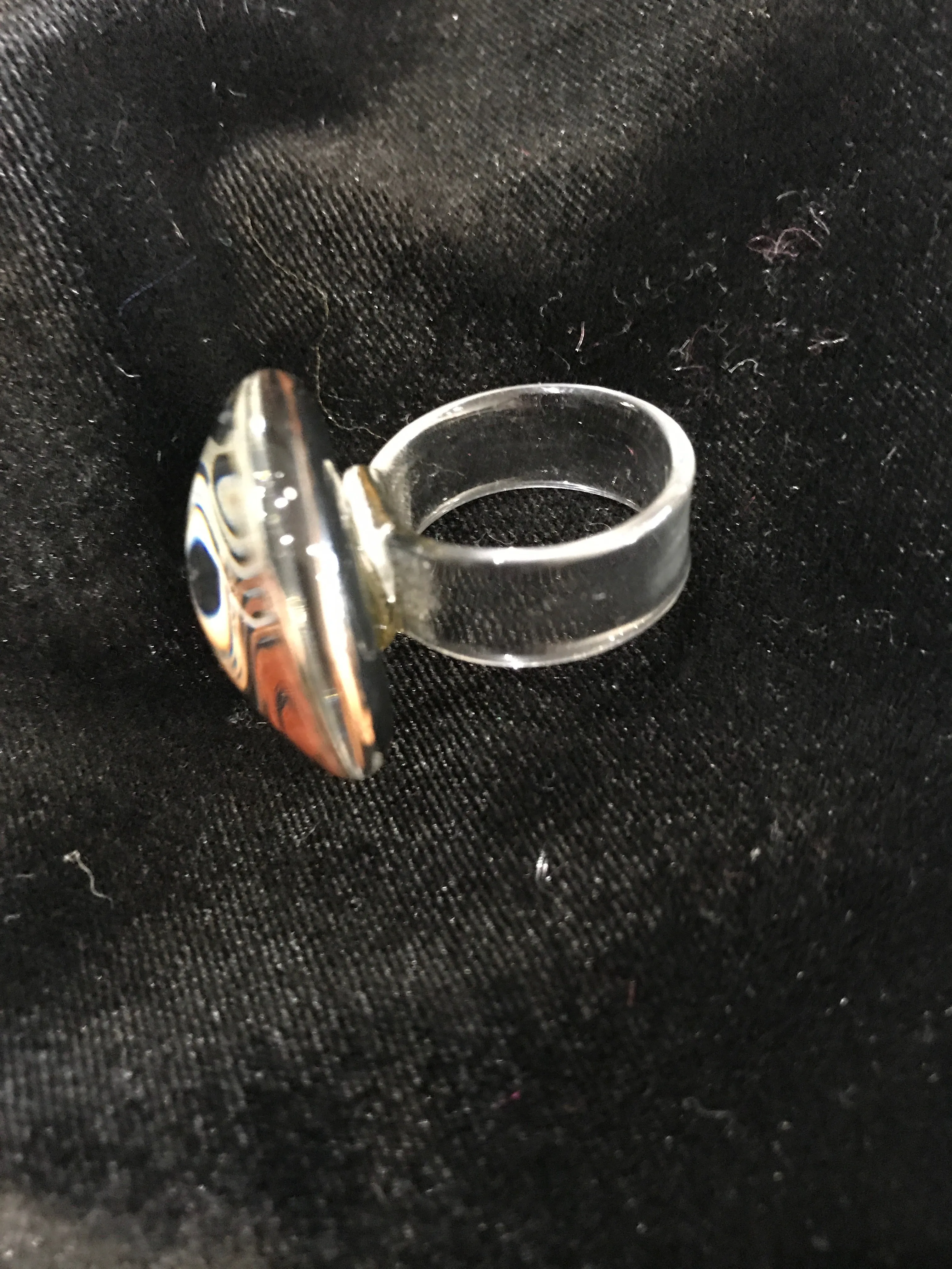 Ring  Dome Resin Ring Copper, Silver and Gold Swirls
