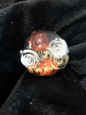 Ring  Dome Resin Ring Copper, Silver and Gold Swirls