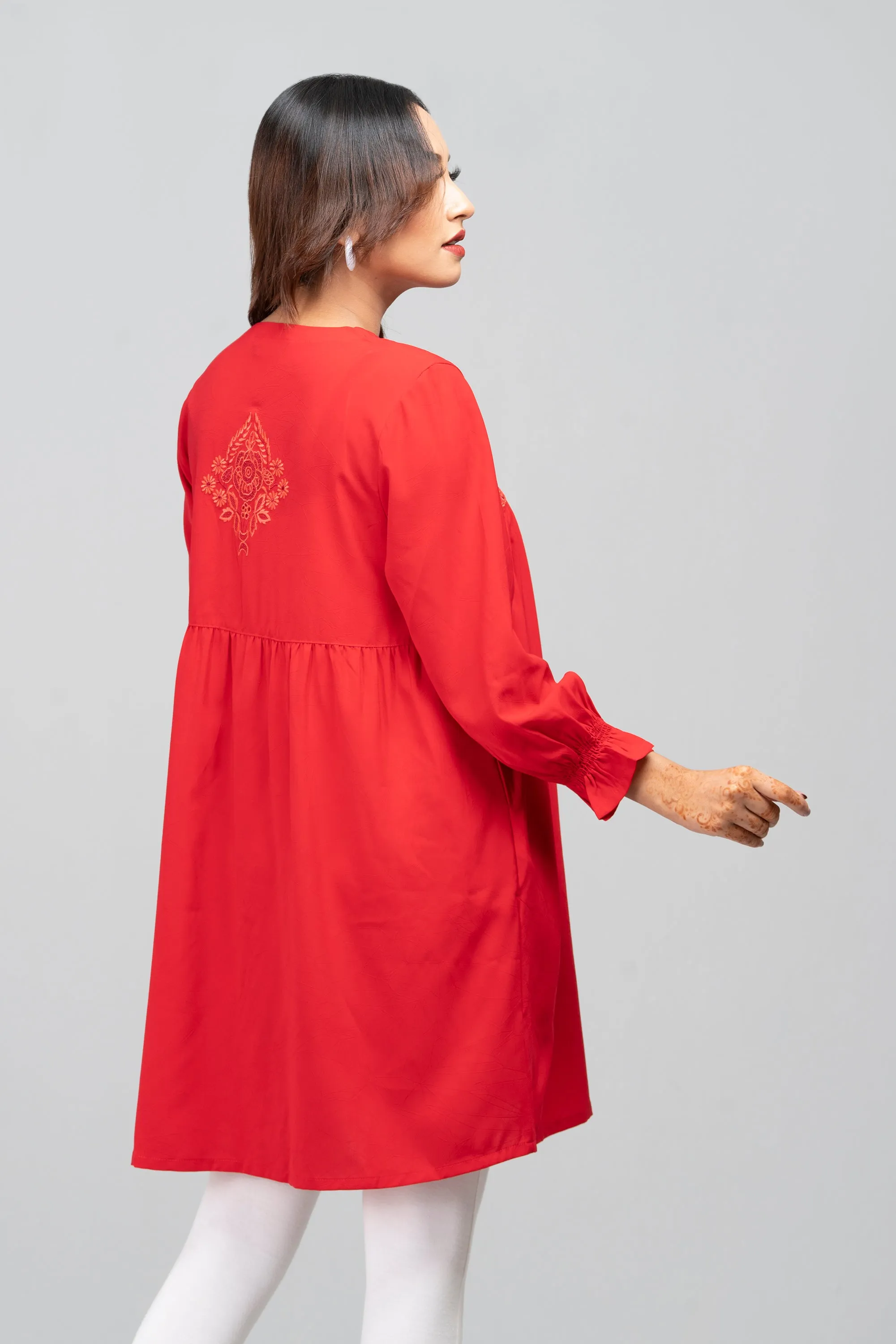 Short-Length Embroidered Ethnic Kurti