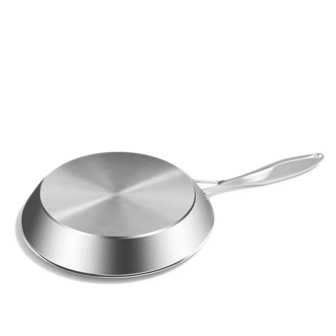 SOGA 36cm Stainless Steel Fry Pan Induction Cooking Pan with Helper Handle