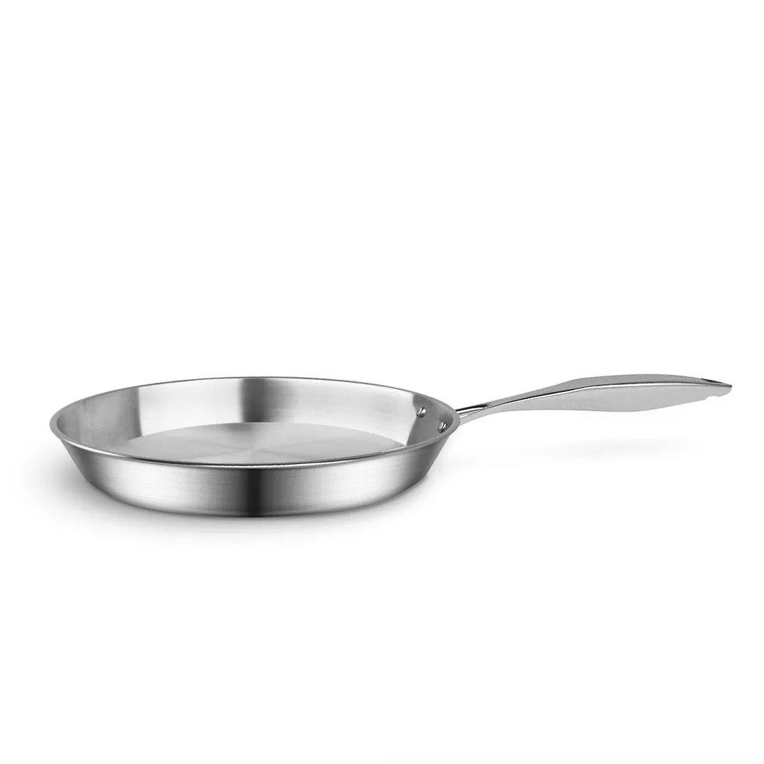 SOGA 36cm Stainless Steel Fry Pan Induction Cooking Pan with Helper Handle