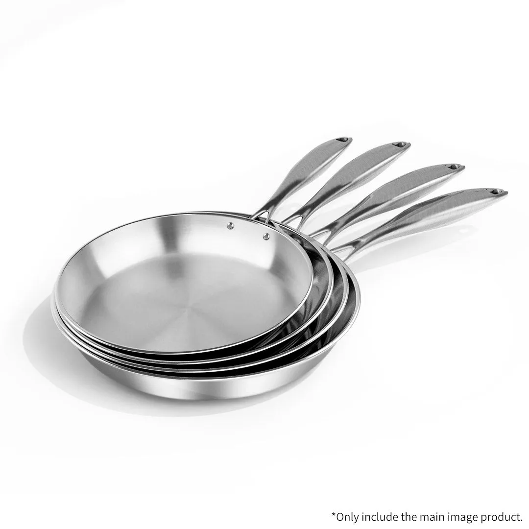 SOGA 36cm Stainless Steel Fry Pan Induction Cooking Pan with Helper Handle