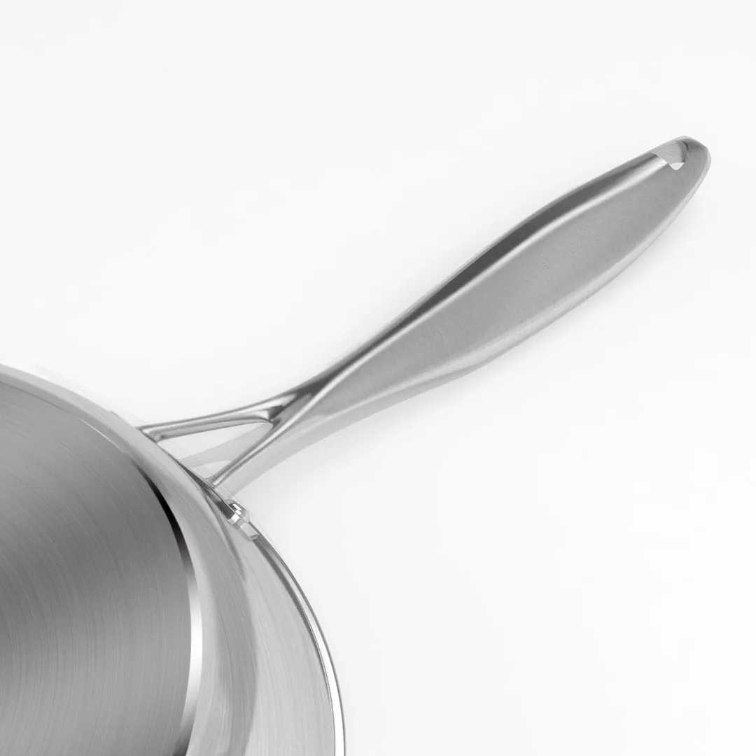 SOGA 36cm Stainless Steel Fry Pan Induction Cooking Pan with Helper Handle