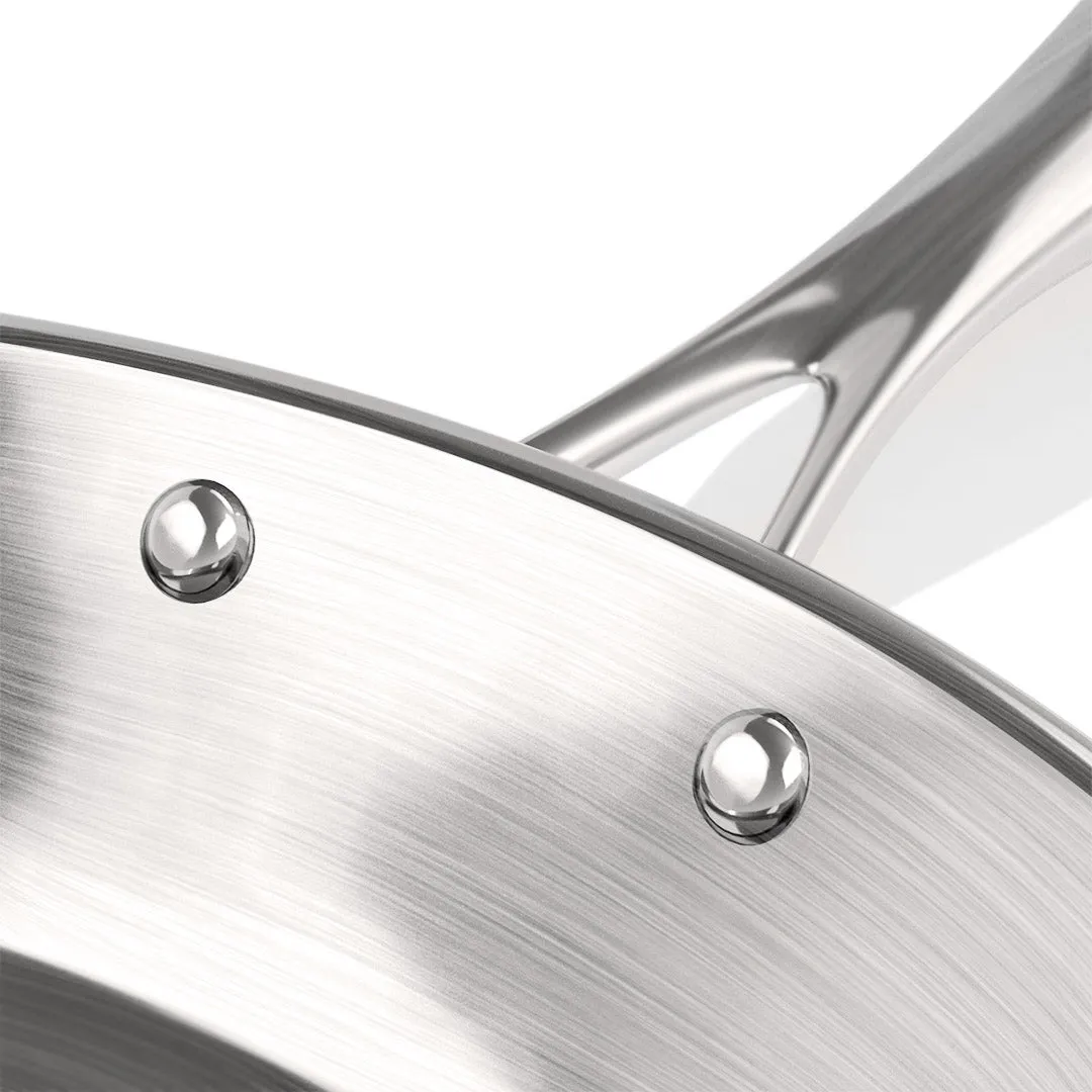 SOGA 36cm Stainless Steel Fry Pan Induction Cooking Pan with Helper Handle