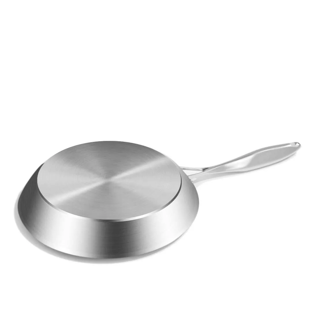 SOGA Stainless Steel Fry Pan 26cm 34cm Frying Pan Skillet Induction Non Stick Interior FryPan