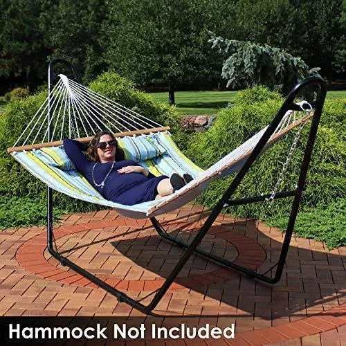 Sunnydaze 550-Pound Capacity Universal Multi-Use Heavy-Duty Steel Hammock Stand, 2 Person, Fits Hammocks 9 to 14 Feet Long, Black