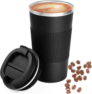 Travel Coffee Mug Spill Proof, Vacuum Insulated Coffee Mug 17oz Stainless Steel ,Proof Reusable Coffee Tumbler