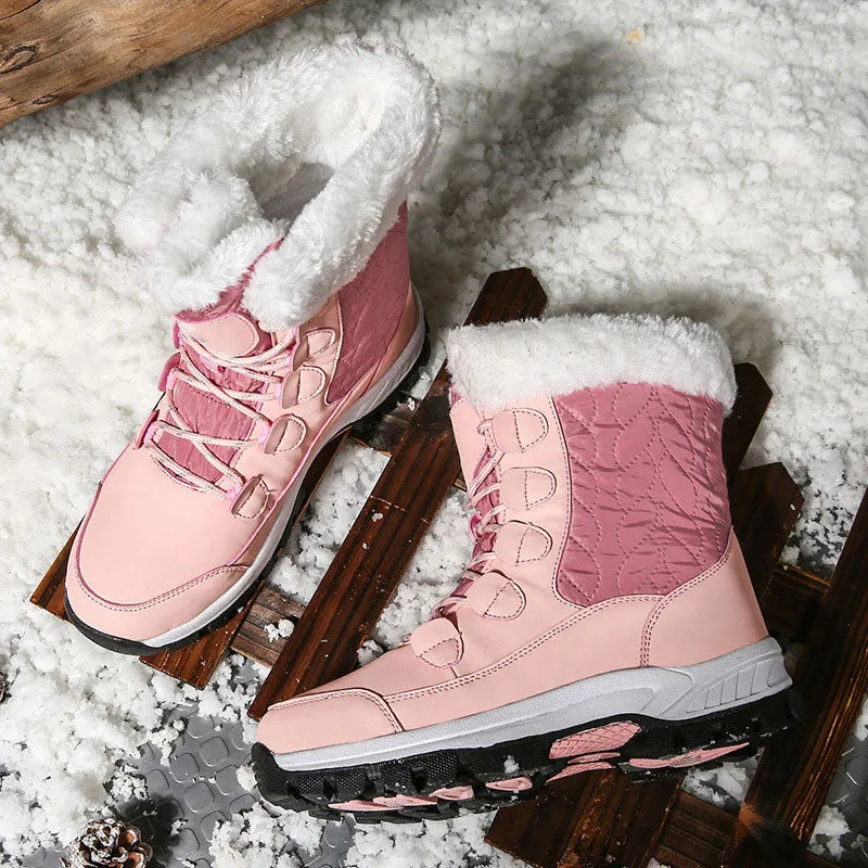 Womens Trendy Outdoor Waterproof Non-Slip Snow Boots