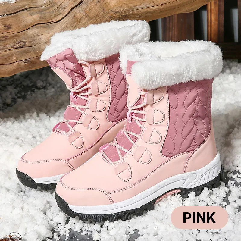Womens Trendy Outdoor Waterproof Non-Slip Snow Boots