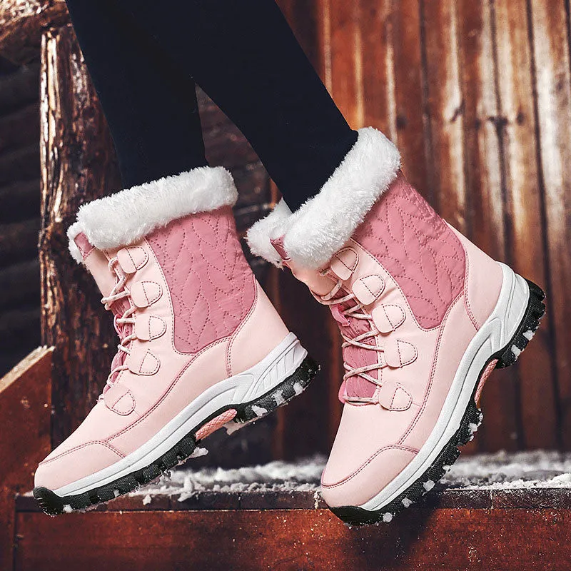 Womens Trendy Outdoor Waterproof Non-Slip Snow Boots